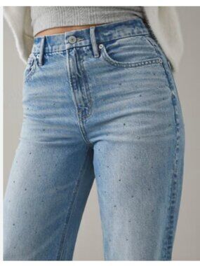 AE Embellished rhinestone jeans sz16